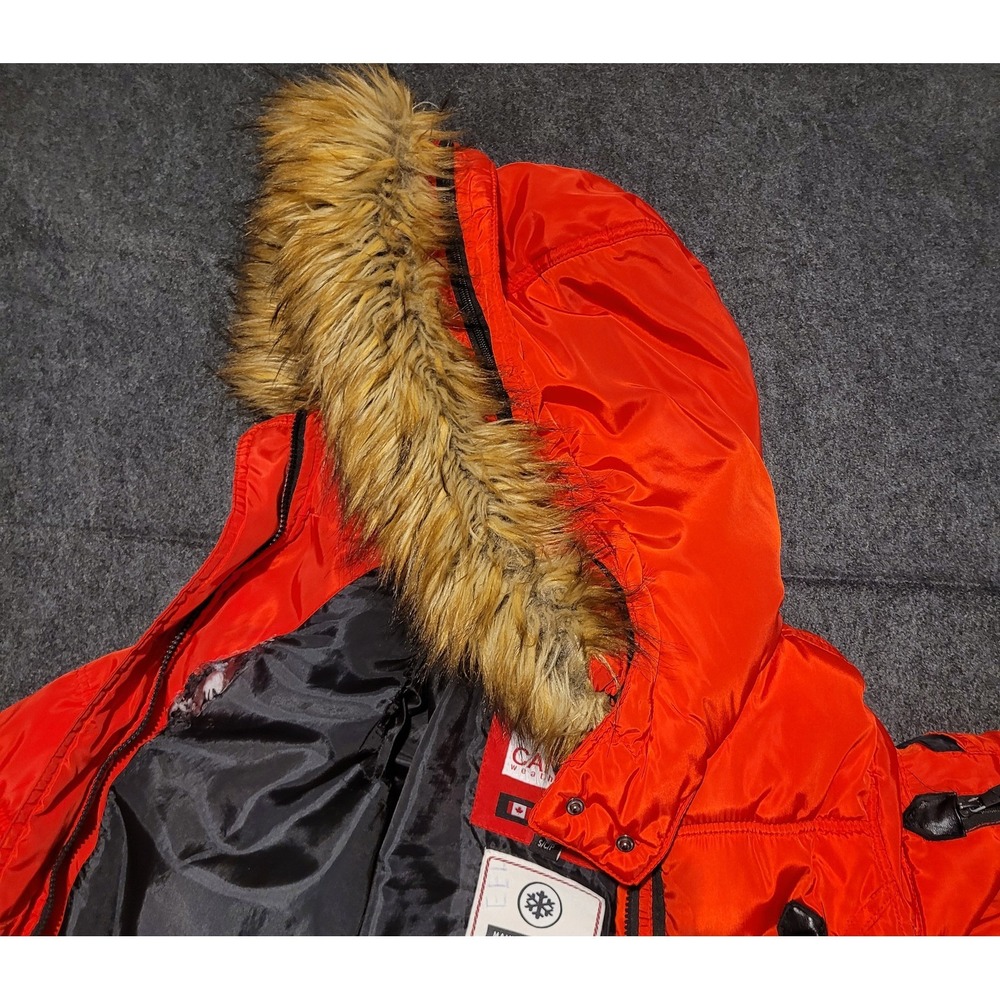 Canada Weather Gear Heavy Winter Puffer Jacket Coat Red Insulated Small S *Read*